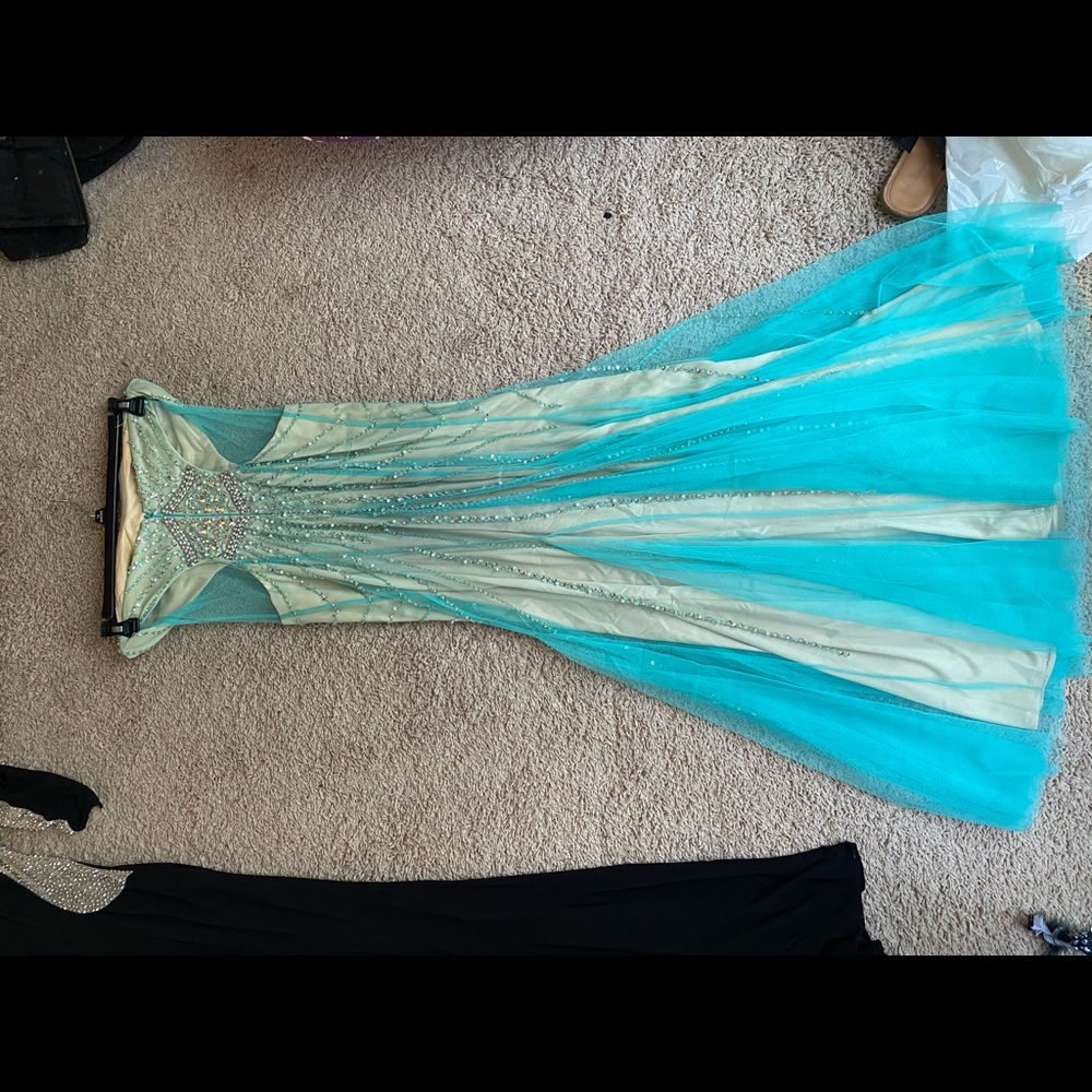 Aqua prom dress
